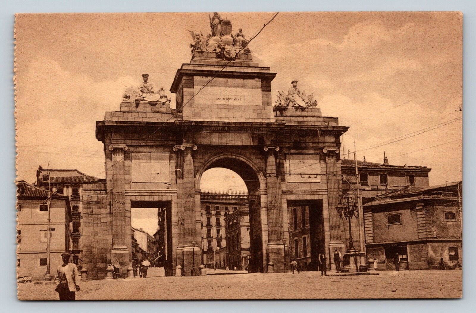 Madrid Spain Gate of Toledo Monument VINTAGE Postcard