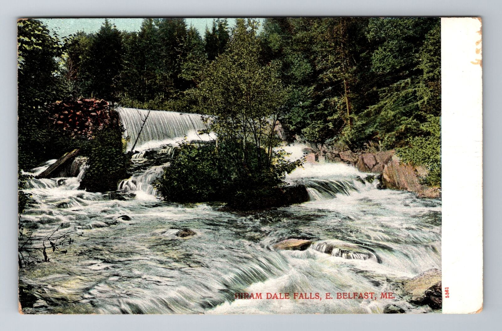 Belfast ME-Maine, Hiram Dale Falls, Antique Vintage Souvenir Postcard