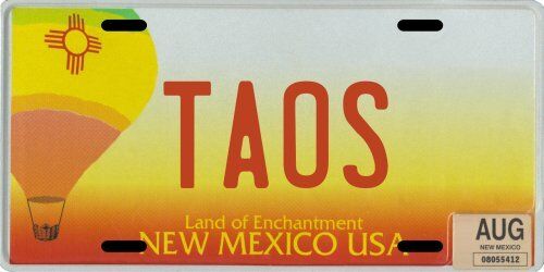 Taos Ski Area New Mexico Land of Enchantment Hot Air Balloon License plate