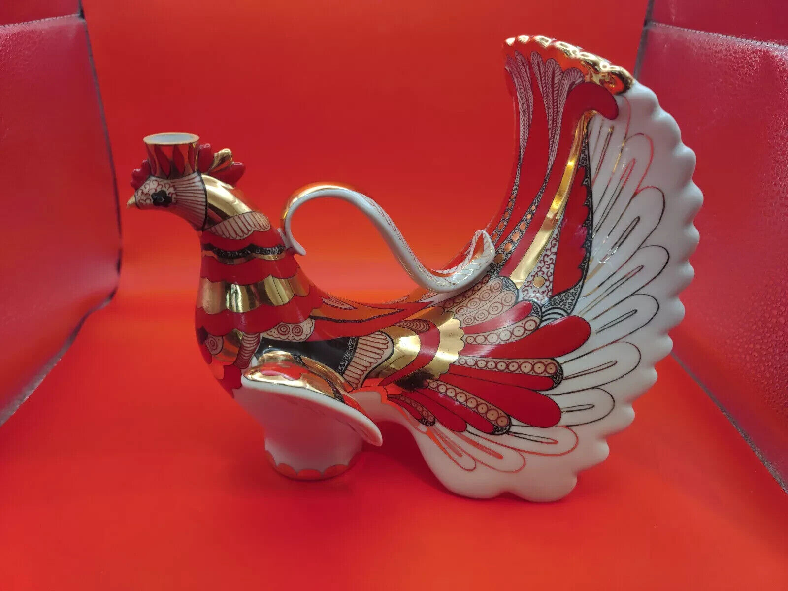 Russian Imp. Porcelain Vintage Firebird Decanter - no stopper