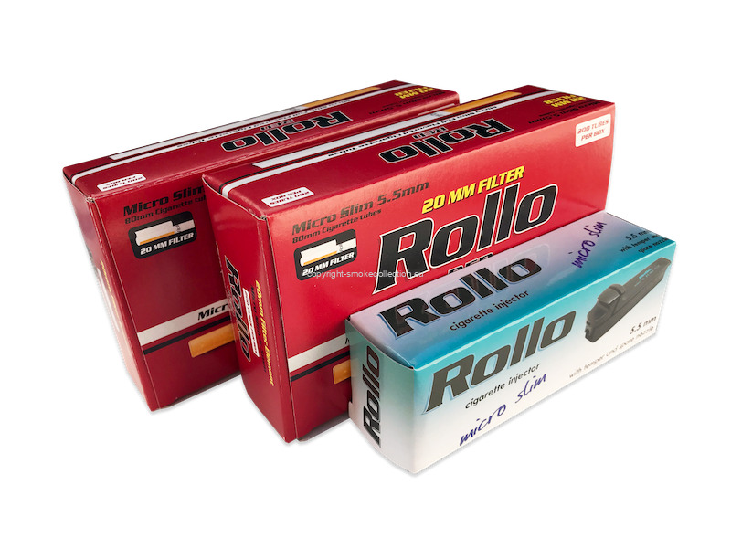 Rollo RED Micro Slim 5.5mm (2x200) 400 Empty Filter Tubes + 1x Filling Machine
