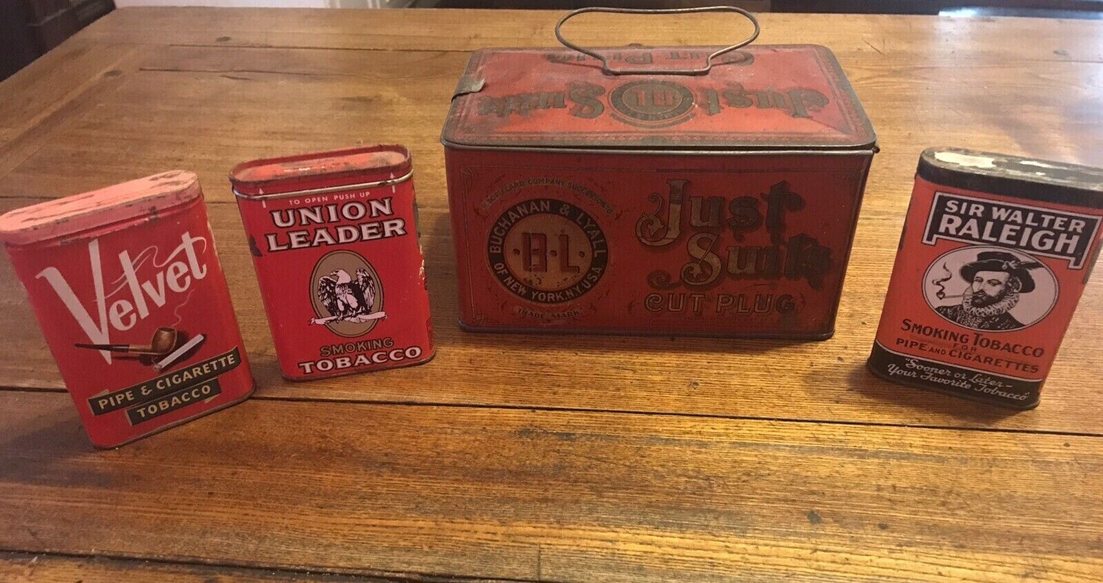 Tobacco Tins Vintage Lot of 4