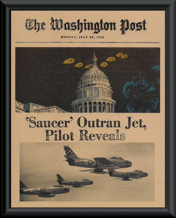 1952 UFO Washington DC Fantasy Newspaper Cover Printed On 65 Year Old Paper P154