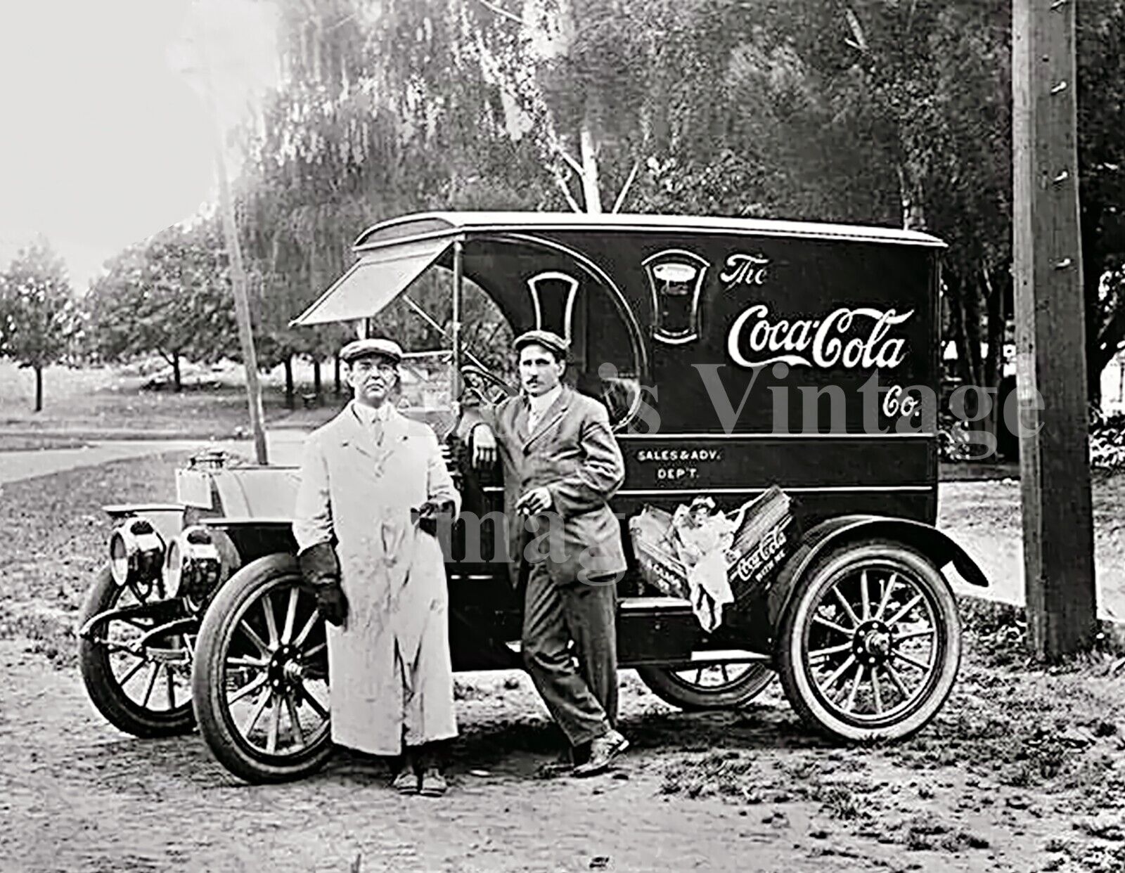Coca Cola advertising truck Ph0to  1917 Vintage 8x11