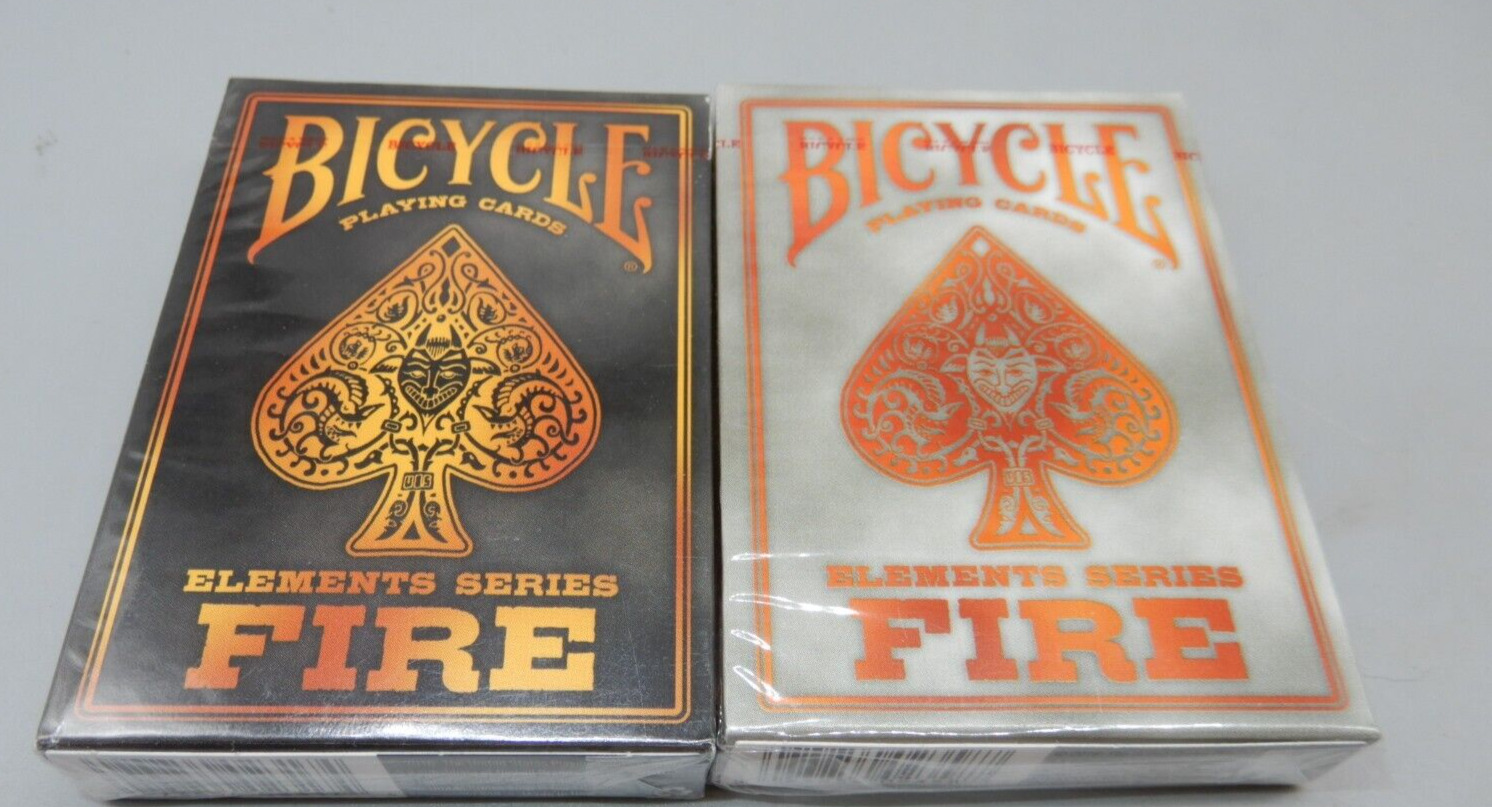 Bicycle ELEMENTS SERIES PAIR Smoke & Fire Playing Card deck NEW/SEALED 2016