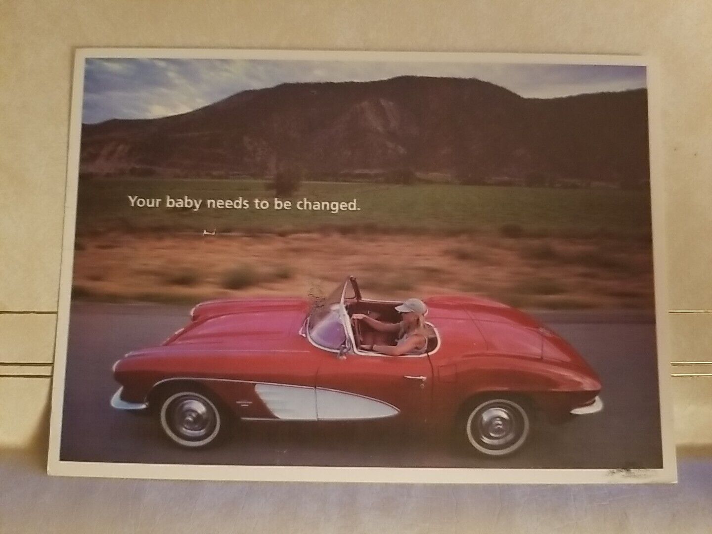 Postcard 1961 Corvette Jiffy Lube Aberdeen Maryland