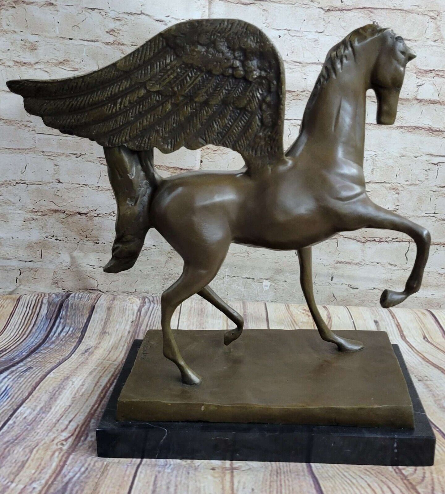 Large and Heavy Western Europe Art Deco Sculpture  Pegasus Solid Bronze Figure