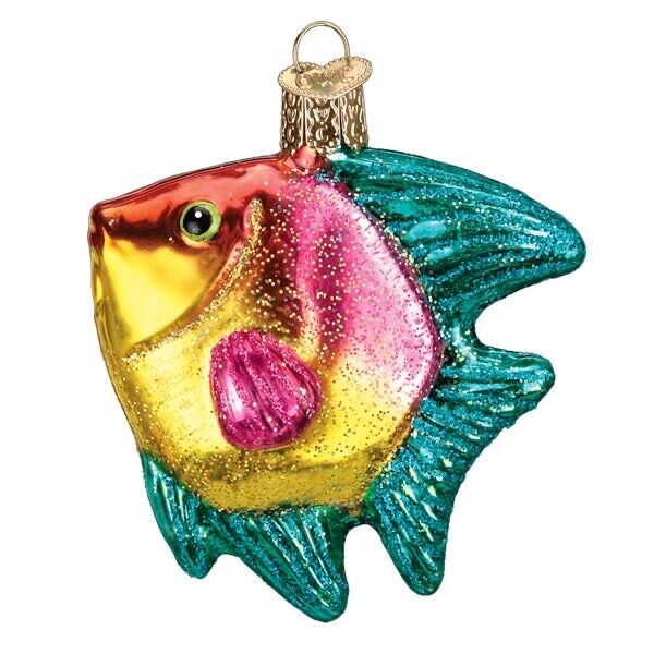 Tropical Angelfish Summer Ocean Beach Parrothead Glass Ornament 3\