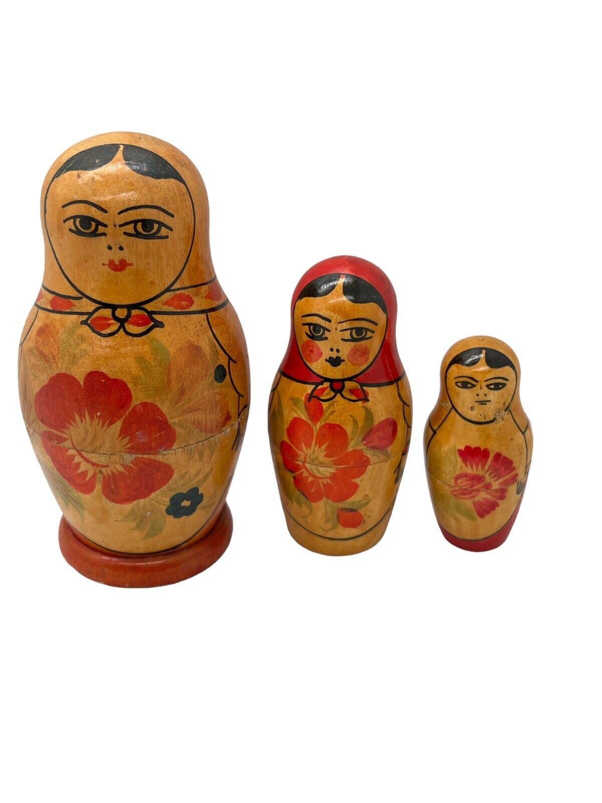 Vintage Matryoshka Nesting Dolls 3 Piece Set