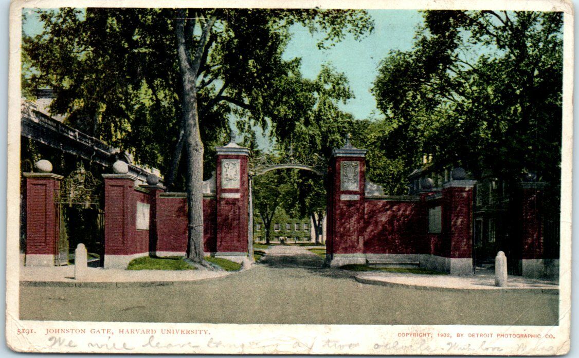 Postcard - Johnson Gate, Harvard University - Cambridge, Massachusetts