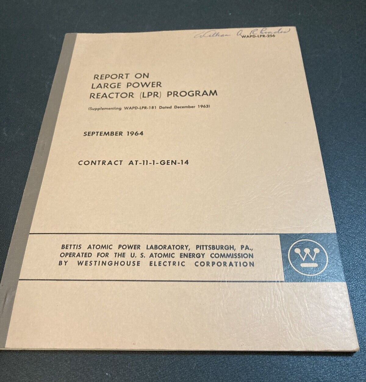Report on Large Power Reactor LPR Program 1964 Westinghouse Plant Book