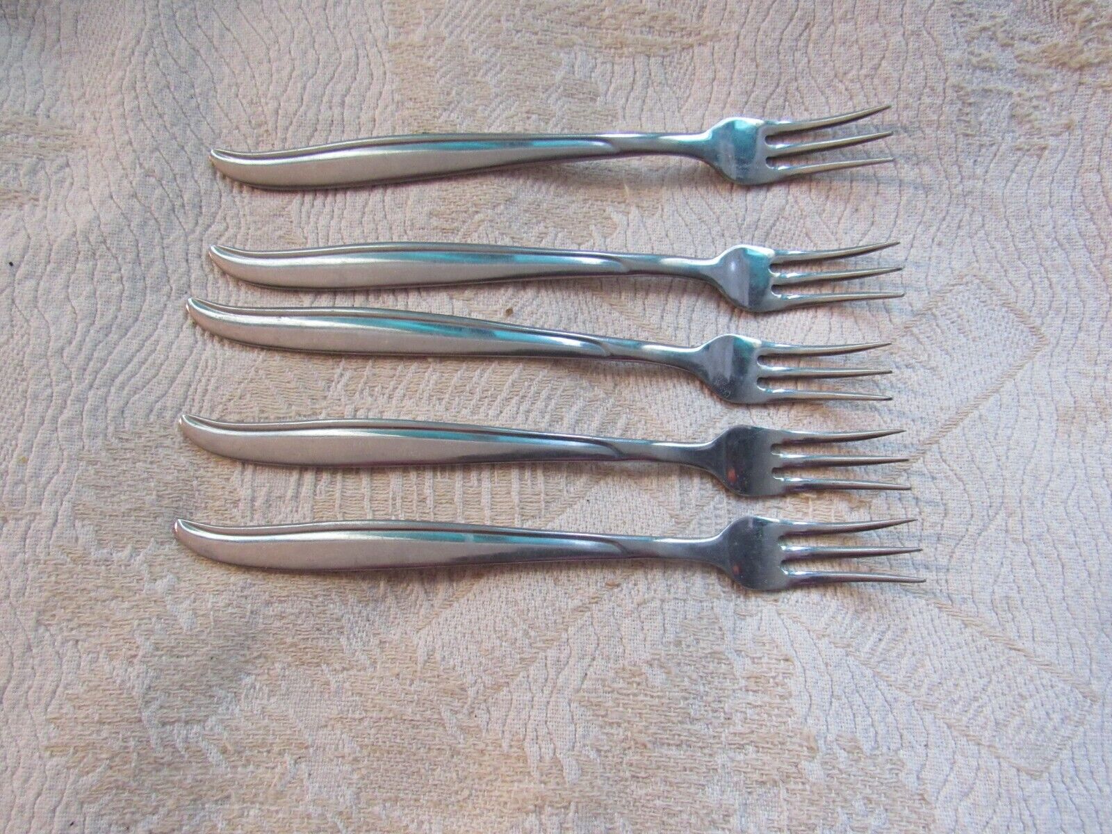 Five Stainless Steel Cocktail Forks N.S.C.O Made in Japan, VINTAGE