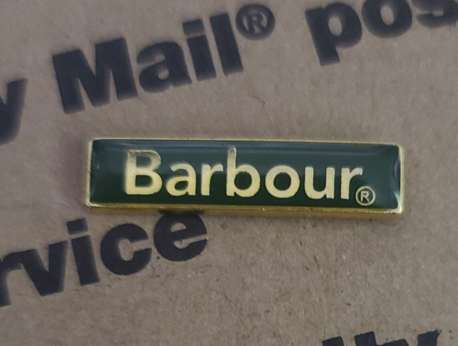 BARBOUR company logo lapel pin souvenir