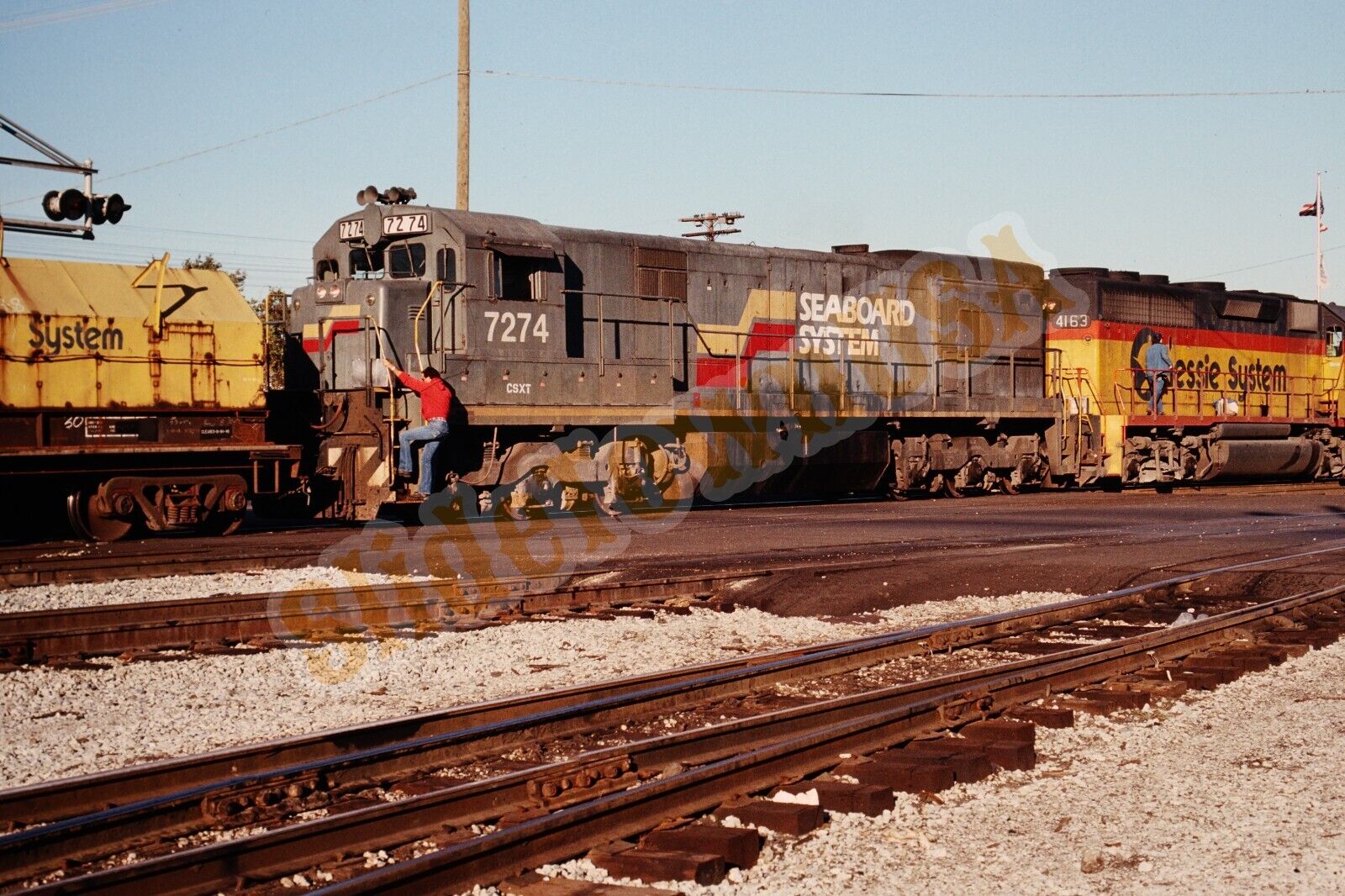 Vtg 1987 Train Slide 7274 CSX Engine X1H137