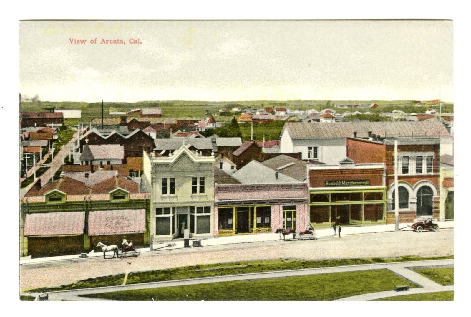 c.1910 VIEW of CITY of ARCATA CA CALIFORNIA in HUMBOLDT COUNTY~ANTIQUE POSTCARD