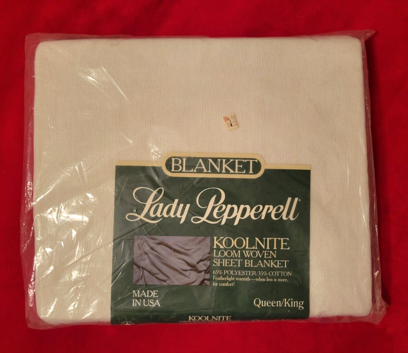 VTG New in Pkg Lady Pepperell Koolnite Sheet Blanket 108 x 90 Made in USA White