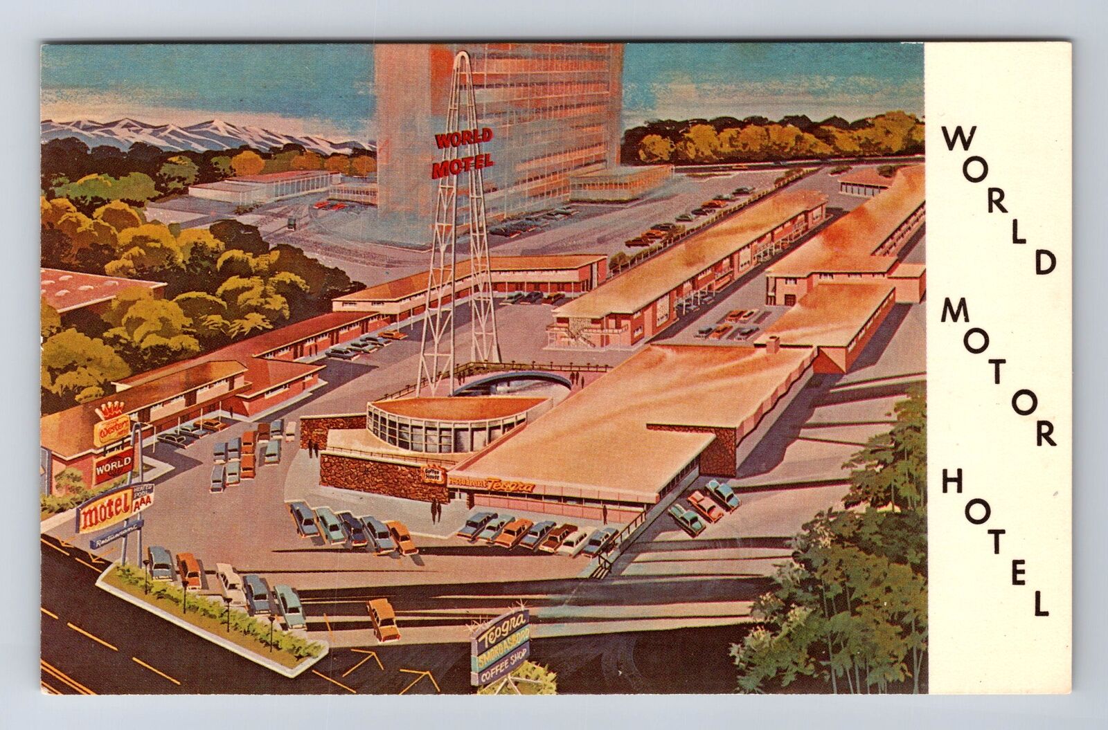 Salt Lake City UT-Utah, World Motor Hotel, Advertising, Vintage Postcard