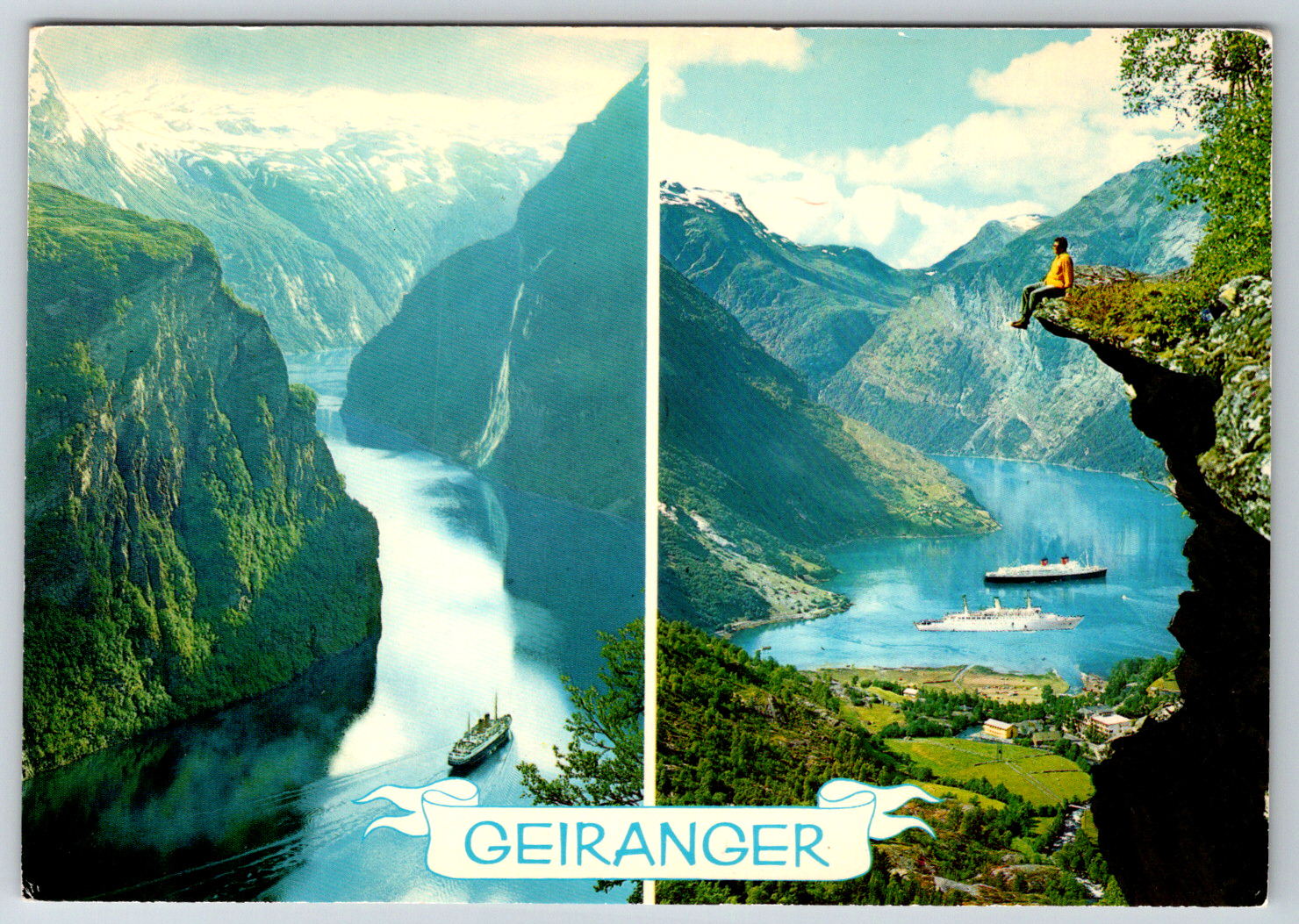 1980s Norway Geiranger Scenic Fjord Cruise Normann Vintage Postcard