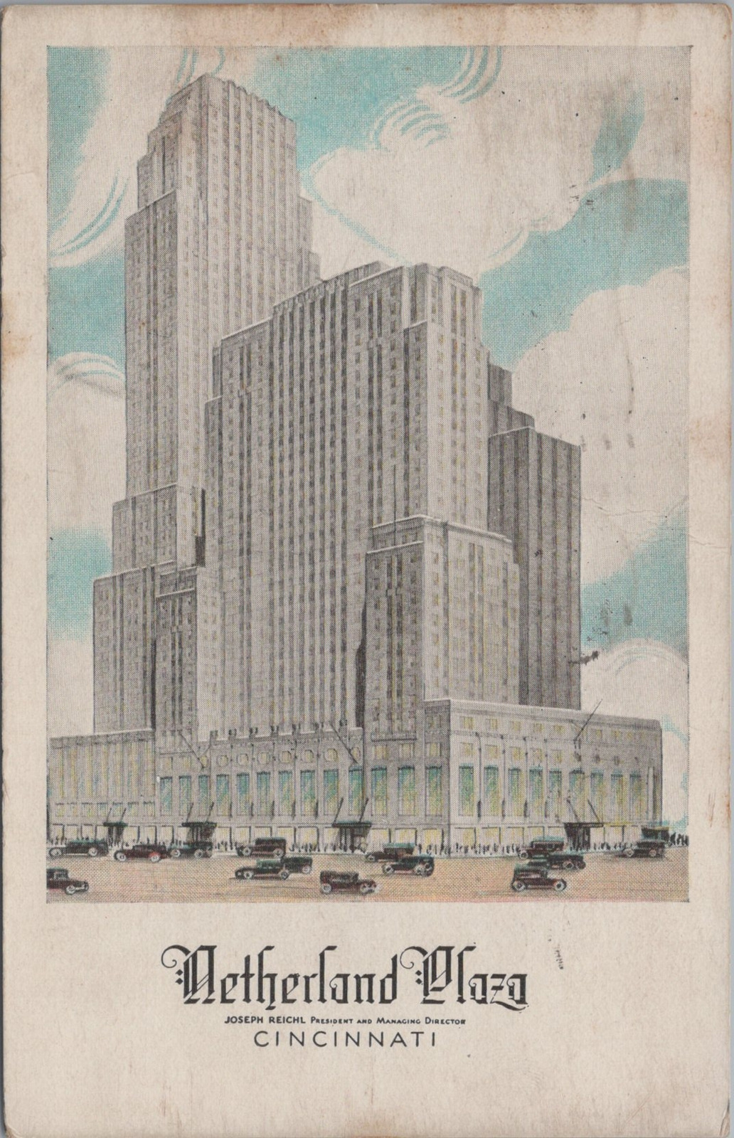 Netherland Plaza Cincinnati 1932 PM Postcard
