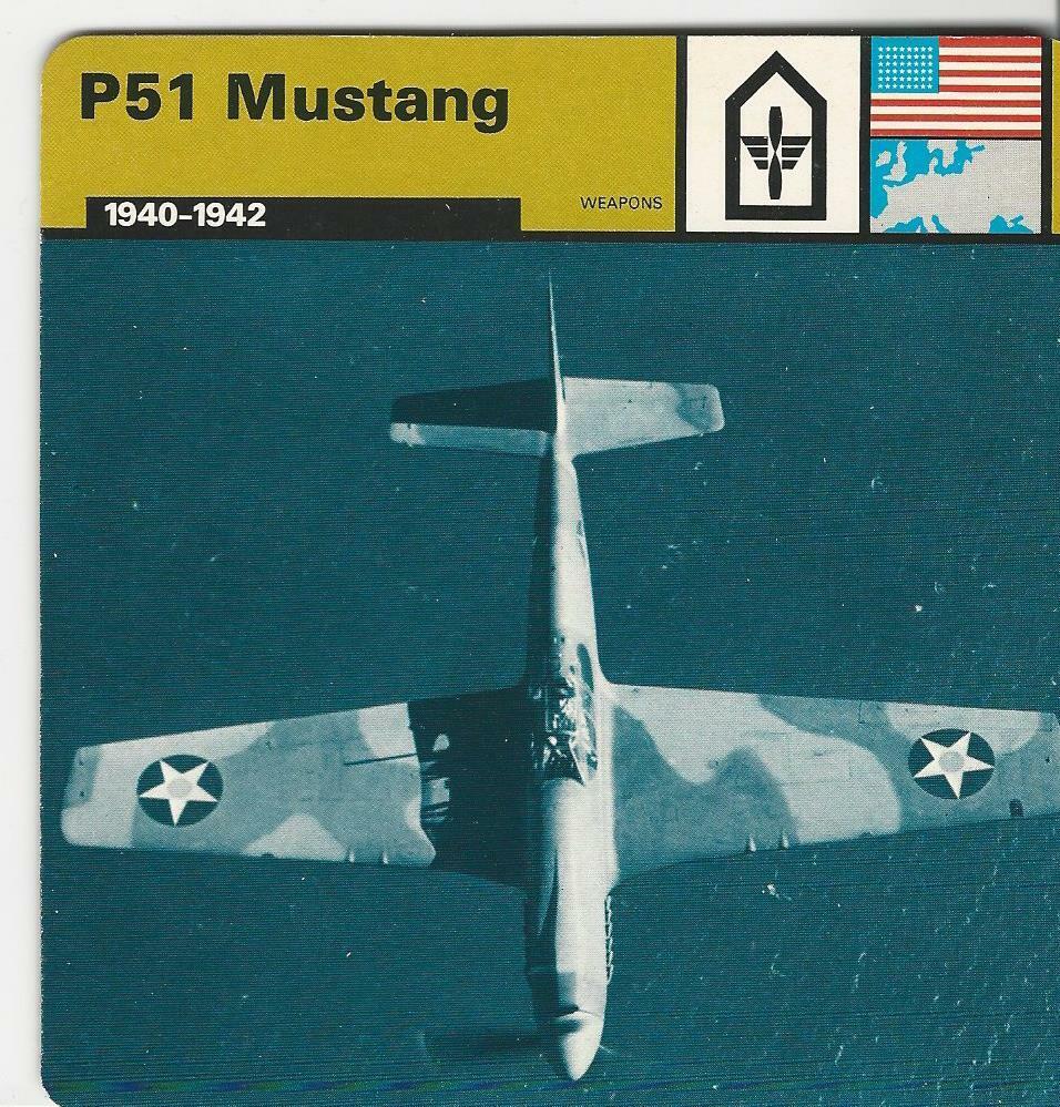 1977 Edito-Service, World War II, #26.24 P51 Mustang Airplane