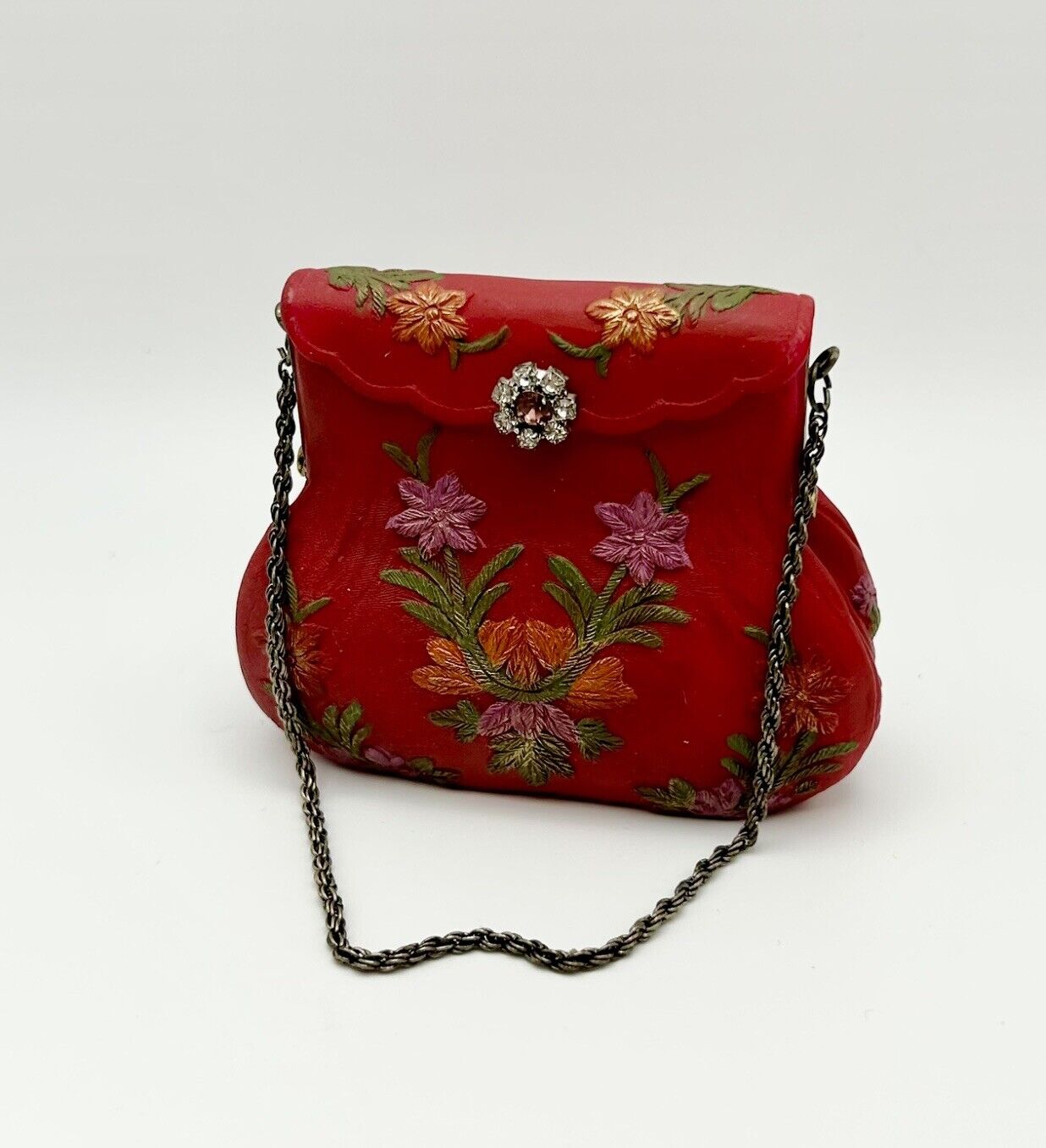 Nostalgia Imports Red Handbag Gem Clasp  2.75” W x 2” H x 1” D, Figurine
