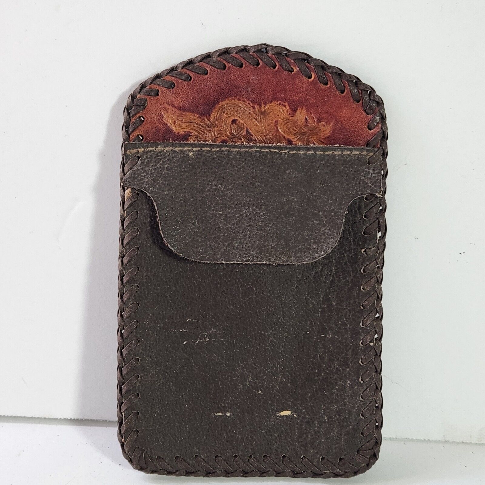 Retro Dragon Embossed Pocket Protector Leather Vintage