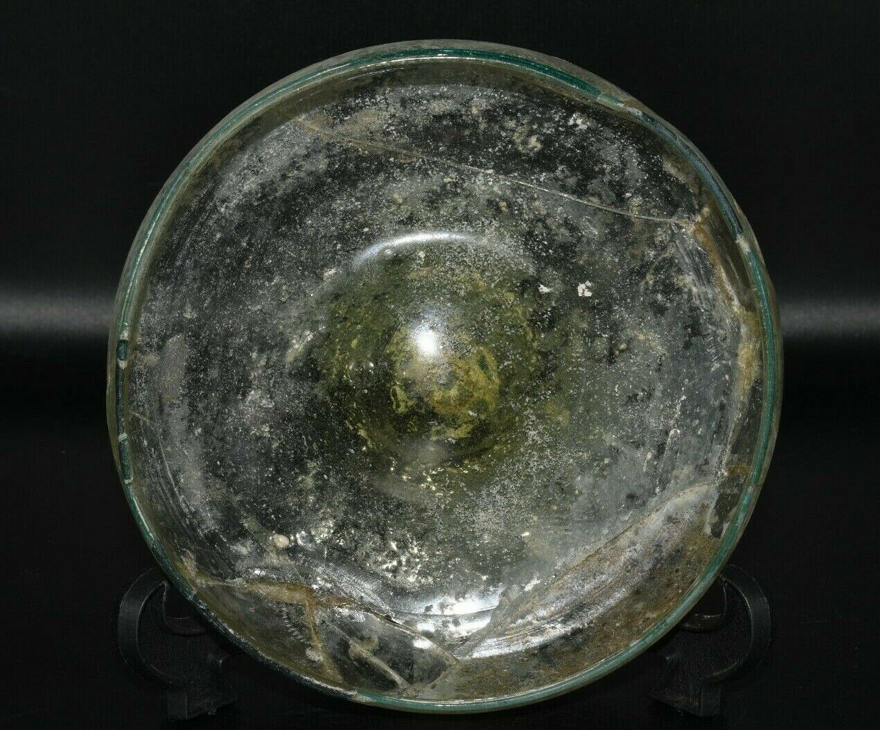 Genuine Large Antique Roman Glass Bowl with Beautiful translucent Color 