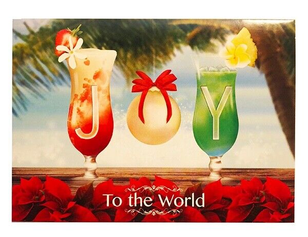 ONE Hawaiian Christmas Card + Envelope Joy To The World Hawaii Mele Kalikimaka N