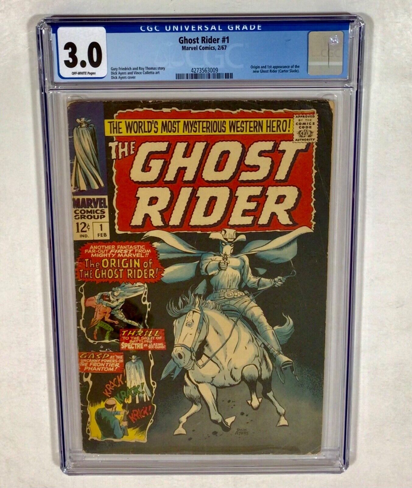 Ghost Rider #1 CGC 3.0 KEY (Origin and 1st new Ghost Rider) 1967 Marvel