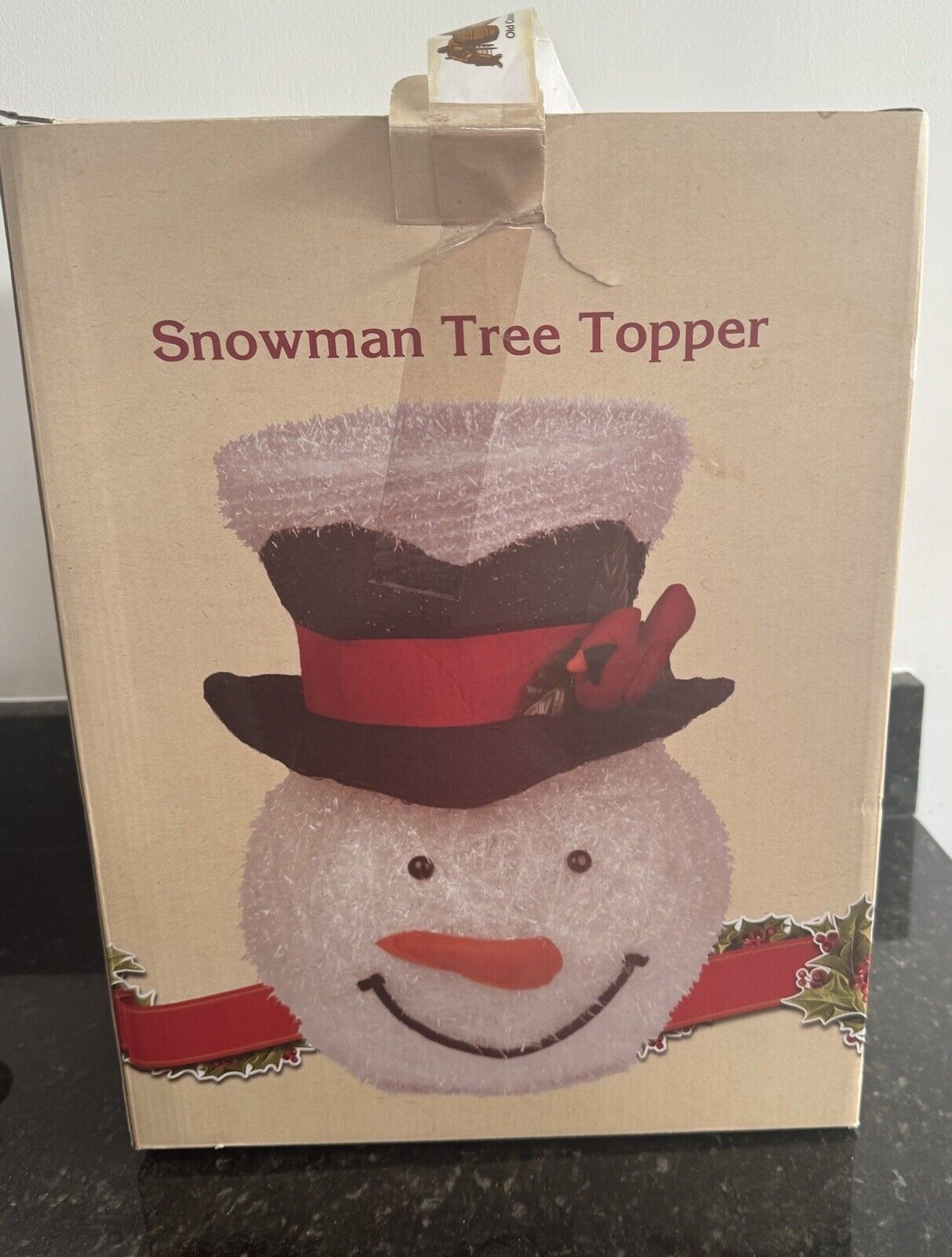 Cracker Barrel Snowman 18” Christmas Tree Topper with Box - Hard To Find