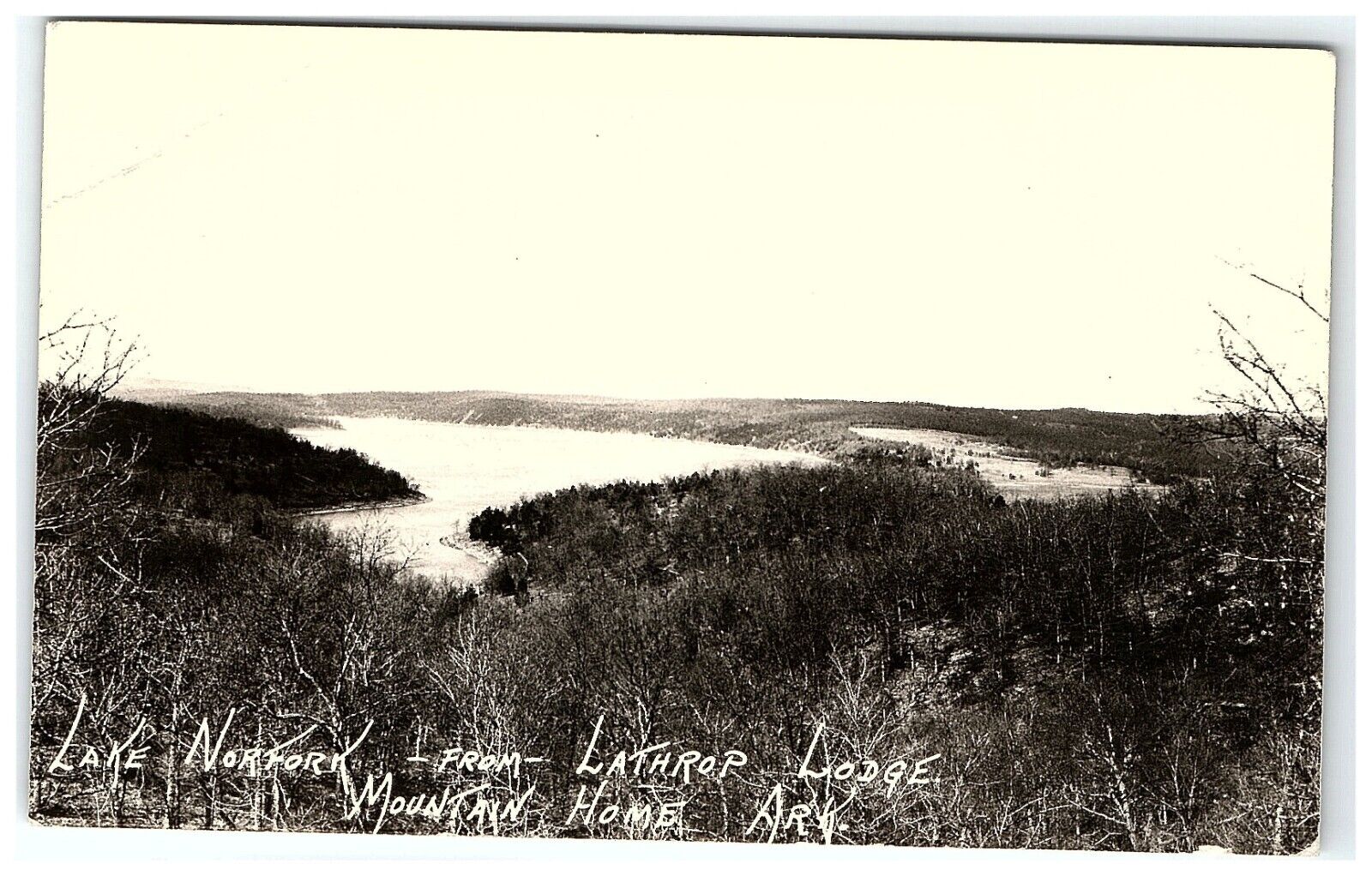 c1948 Postcard Rppc Lake Norfork From Lathrop Lodge Mountain Home AK  pd22