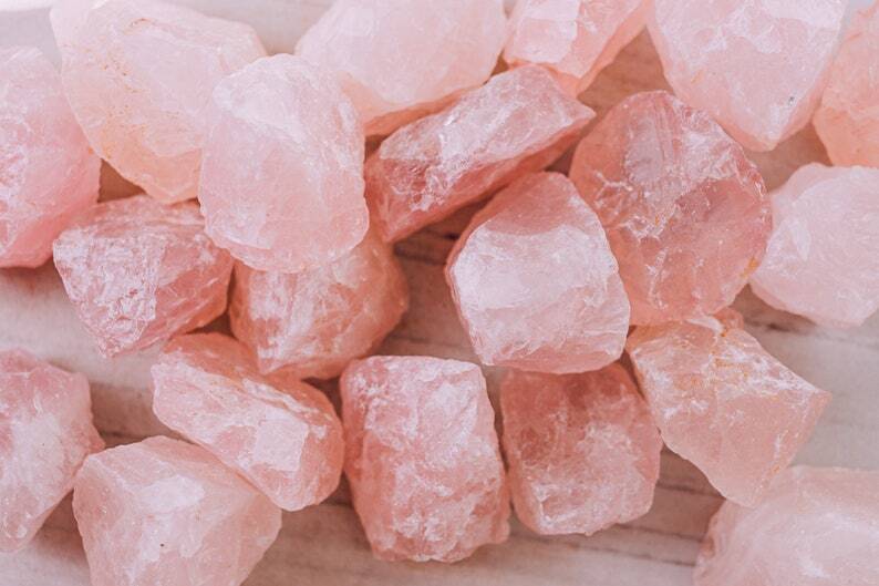 Rough Rose Quartz Crystals Bulk, Heart Chakra Raw Stones for Tumbling & Healing