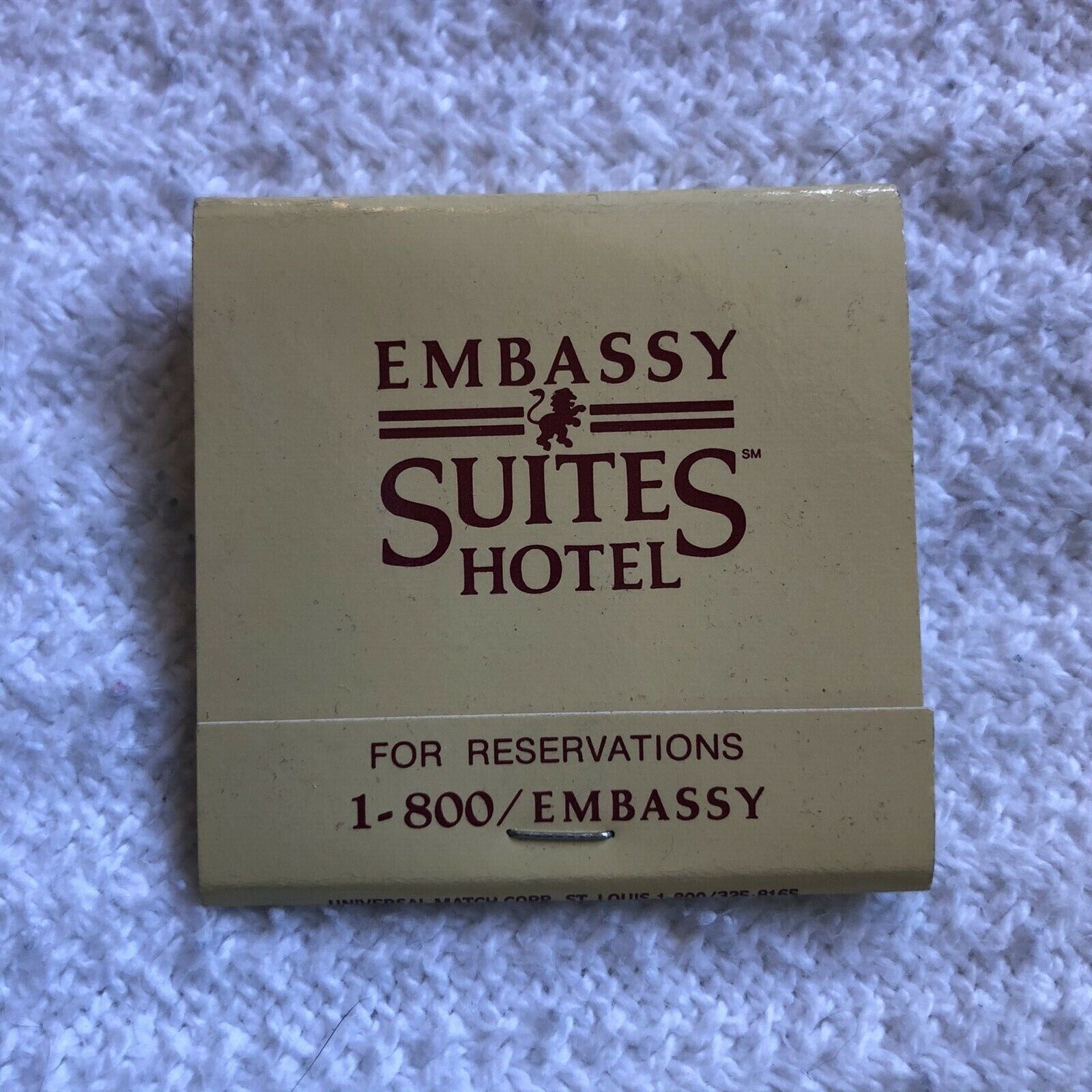 Embassy Suites Hotel Vintage Matchbook FULL UNSTRUCK EUC