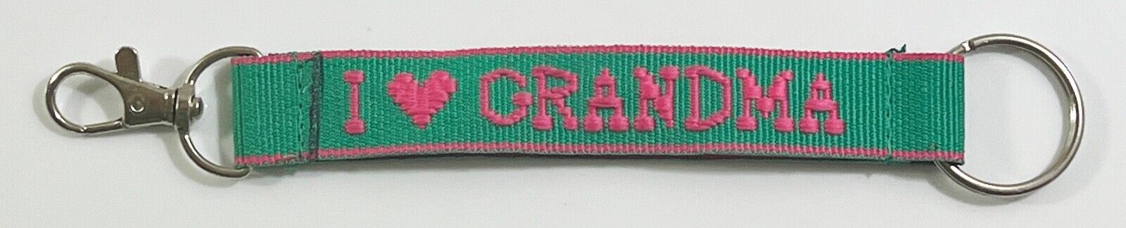 I (HEART) GRANDMA Personalized Keychain Pink/Green