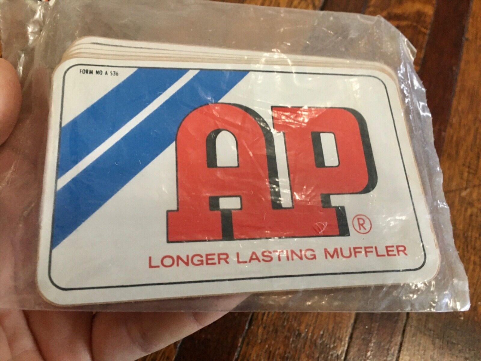 Vtg AP Longer Lasting Mufflers Oil Gas Lot Decal Sticker Sign Stack Pack NOS