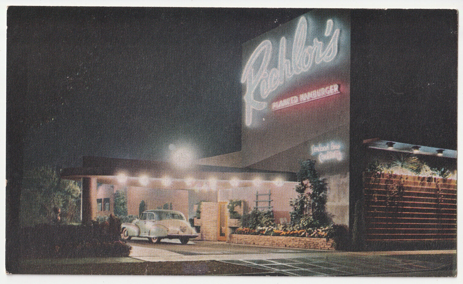 c1940s~Richlor\'s Restaurant~Neon~Beverly Hills~ California CA~Vintage Postcard