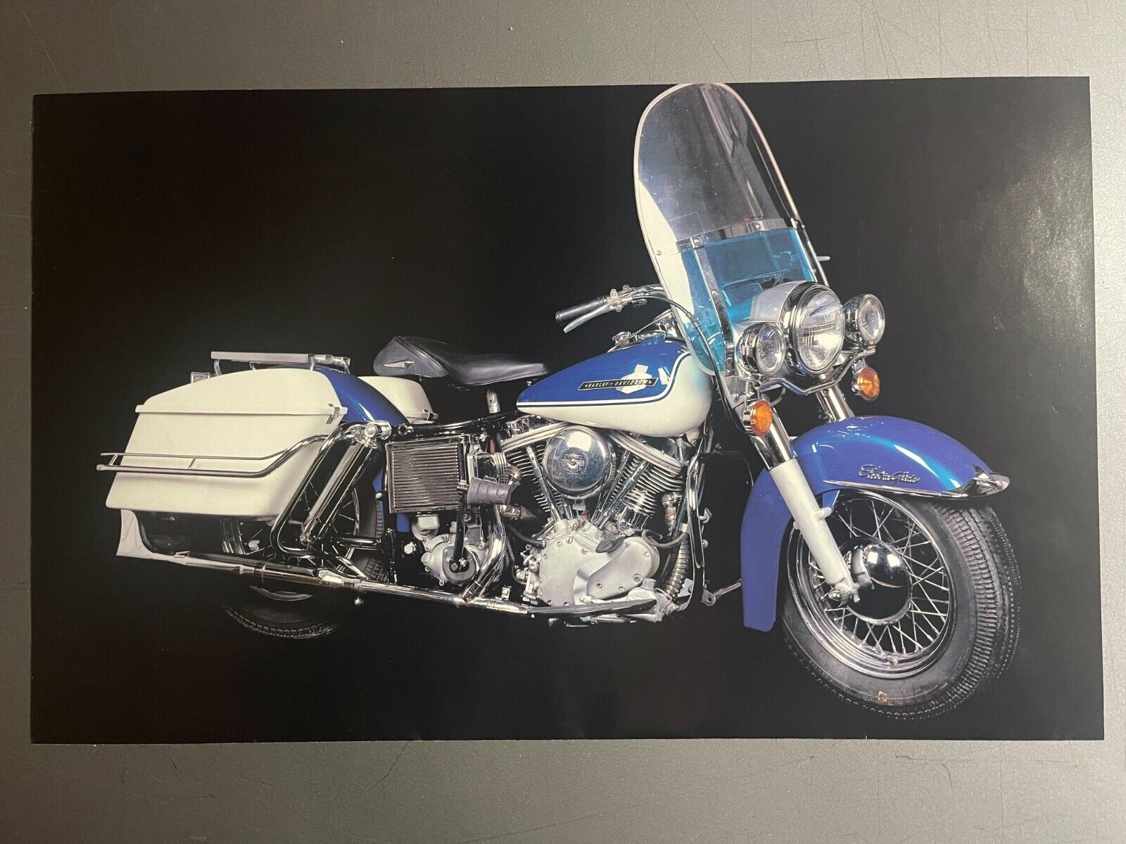 1965 Harley Davidson FLH Motorcycle Picture, Print - RARE Awesome Frameable