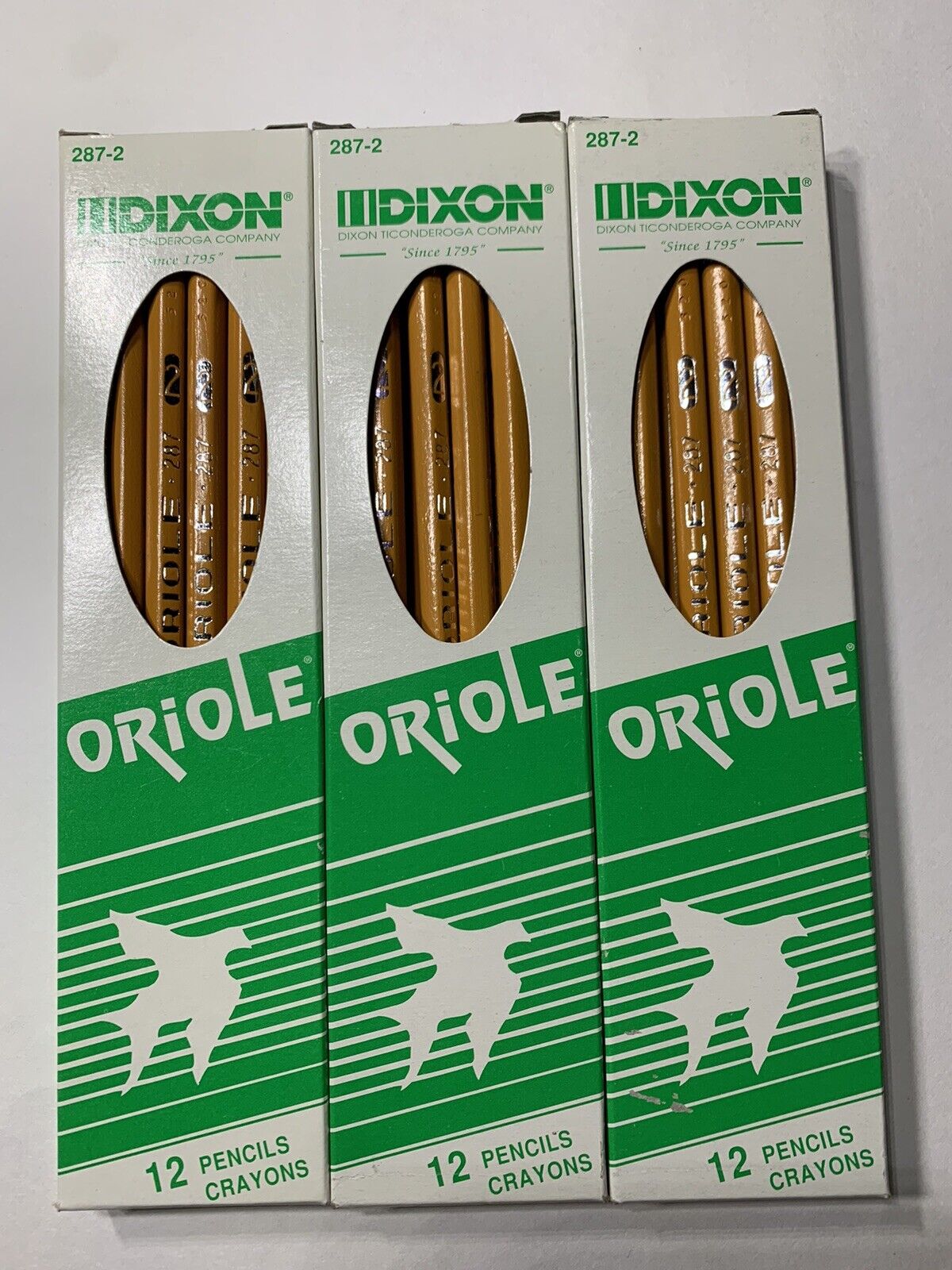 Vintage Dixon Oriole 12 Pencils 287-2 Unsharpened New Old Stock - 3 Boxes