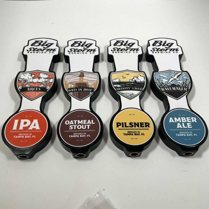 Big Storm Brewing Co. IPA, Oatmeal Stout, Pilsner & Amber Ale Beer Tap Handles
