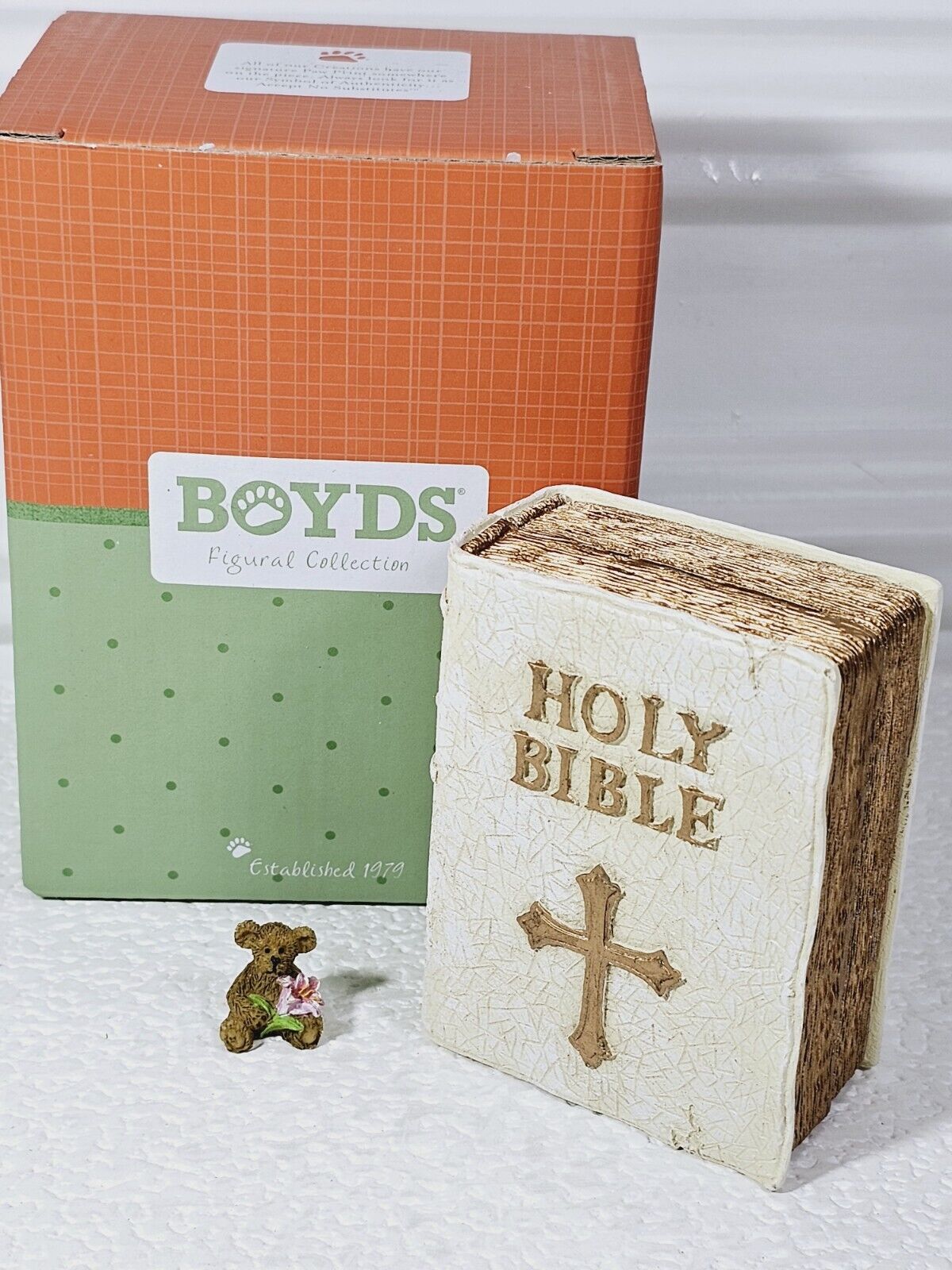 Boyds Bears Holy Bible Keepsake Box, Resin  Trinket Box