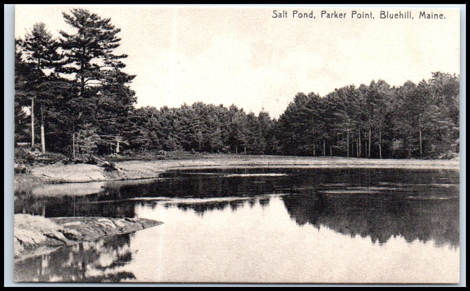 Postcard Salt Pond, Parker Point, Bluehill, Maine.  ME A62