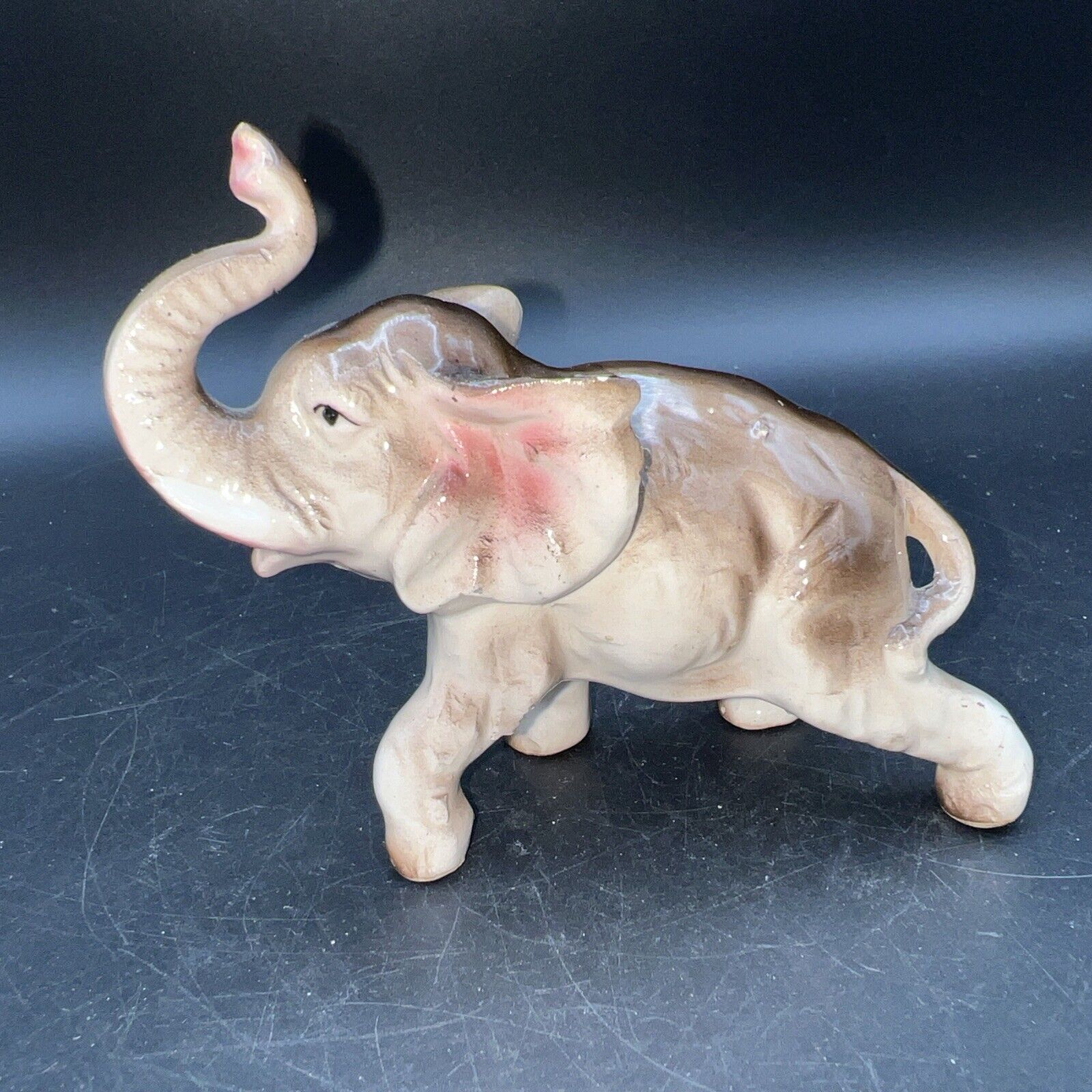 Vintage Mid Century Modern 6.5” Ceramic Elephant Figurine-Made In Japan