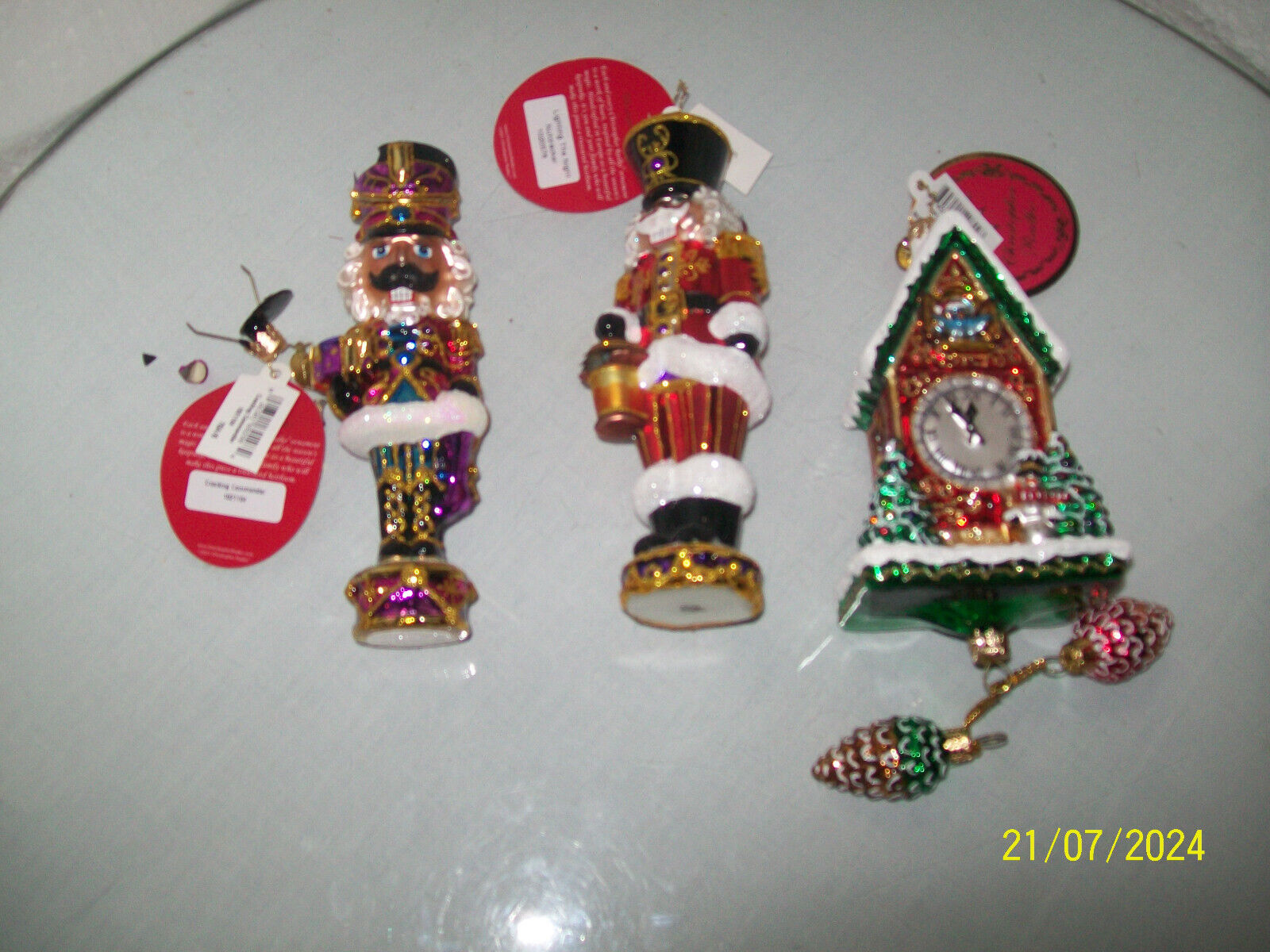 3 Damaged Radko Ornaments