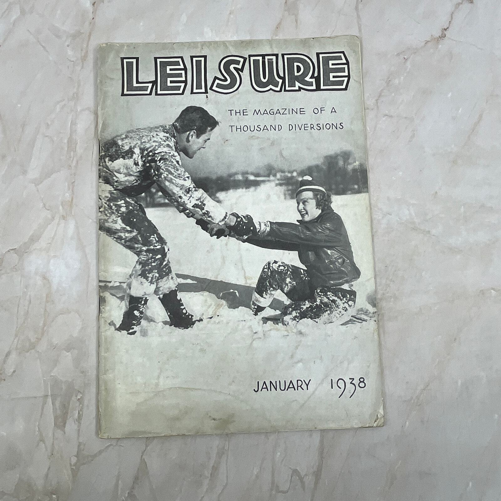 1938 Jan - Leisure Magazine - Playing in the Snow Cover  TI9-P3