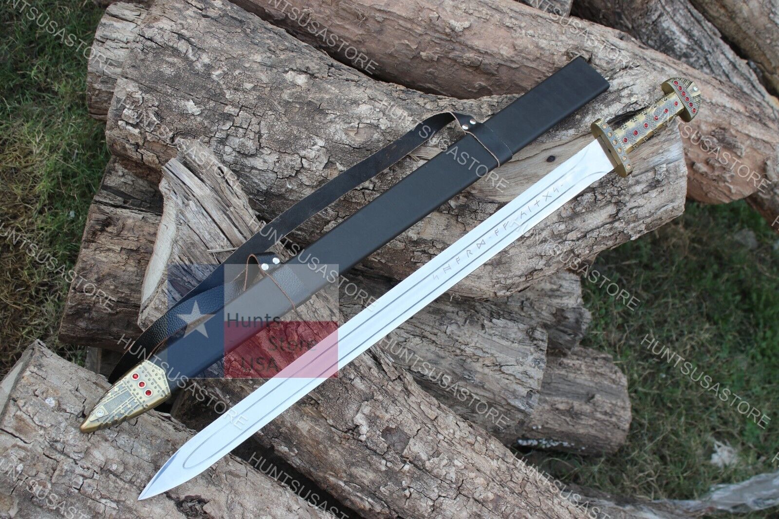 Northmen Sword Viking Bjorn Ragnar  Sword Steel Sword With Scabbard Wall Mount