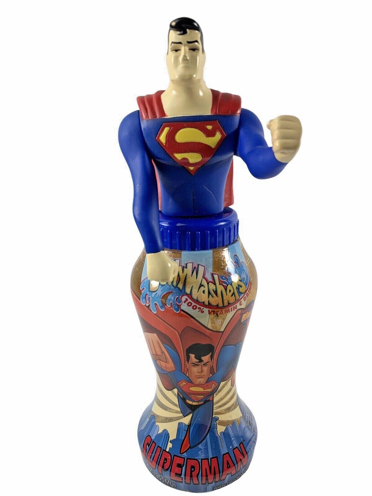 Vintage Superman Bellywashers Cartoon Character Empty Bottle Collectible