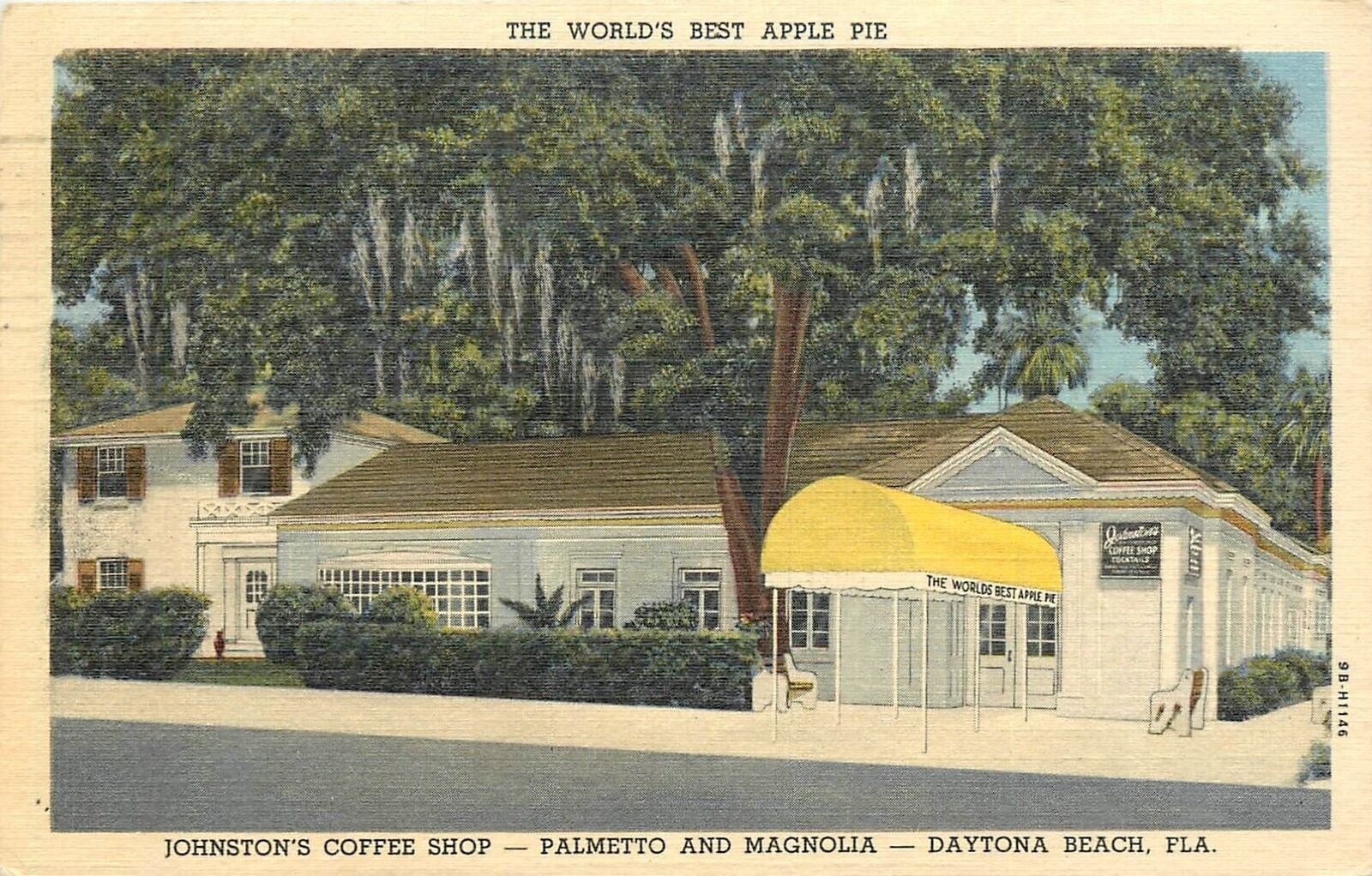 Postcard 1950 Florida Daytona Johnston Coffee Shop roadside occupation FL24-673