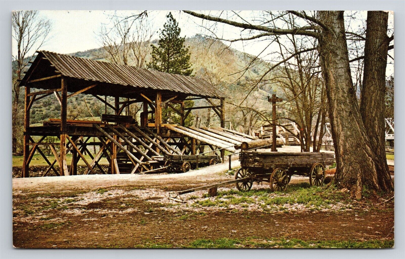 Marshall Gold Discovery State Park Sutter\'s Mill Replica Coloma CA Vtg Postcard