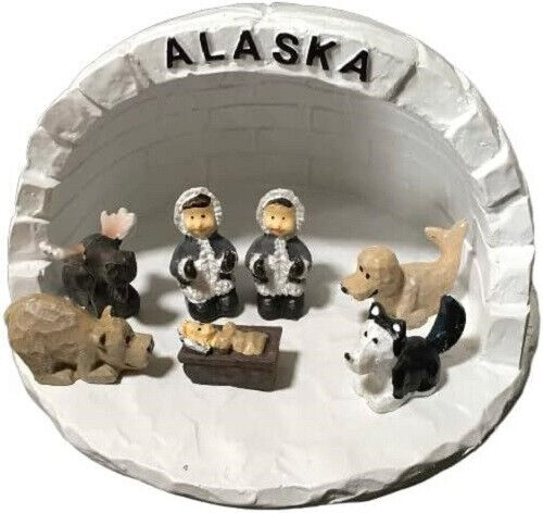 Alaska Eskimo Nativity Mini Igloo Set 8 Piece