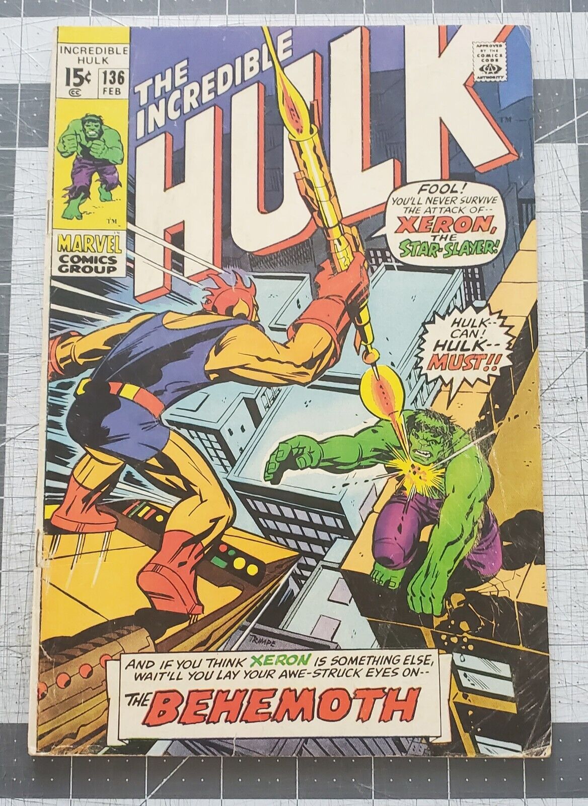 Incredible Hulk #136 (Marvel, 1971) 1st Xeron (Star Slayer), 1st Klaatu VG